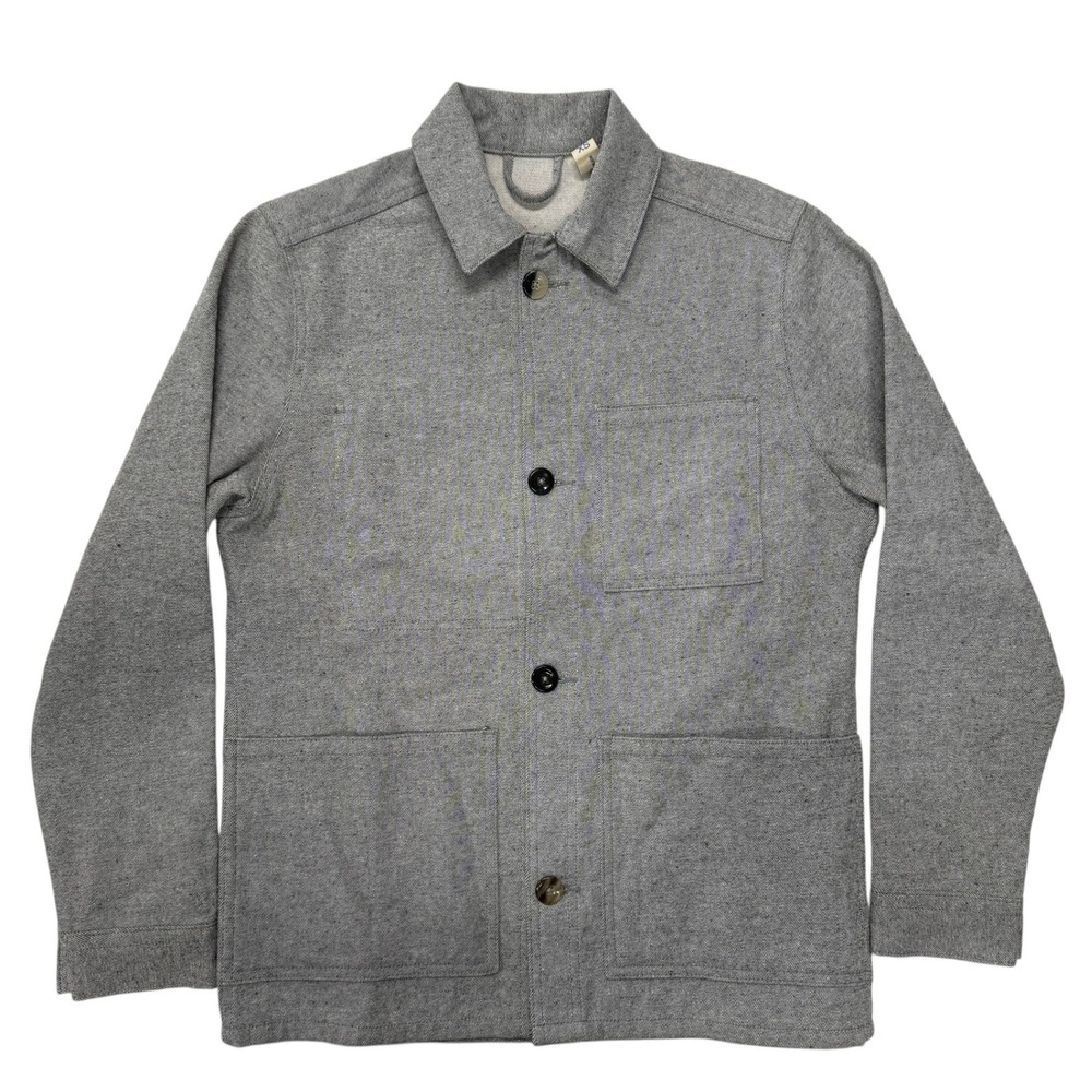 Industry‎ of All Nations Denim Chore Work Jacket Mens XS Gray Recycled